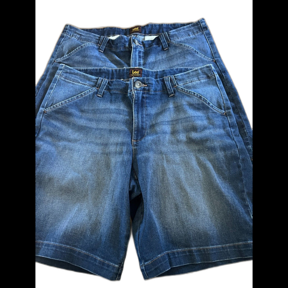 LOT of 2 Lee Womens Shorts 14M Bermuda Denim Stretch Pockets Mid-Rise Casual
